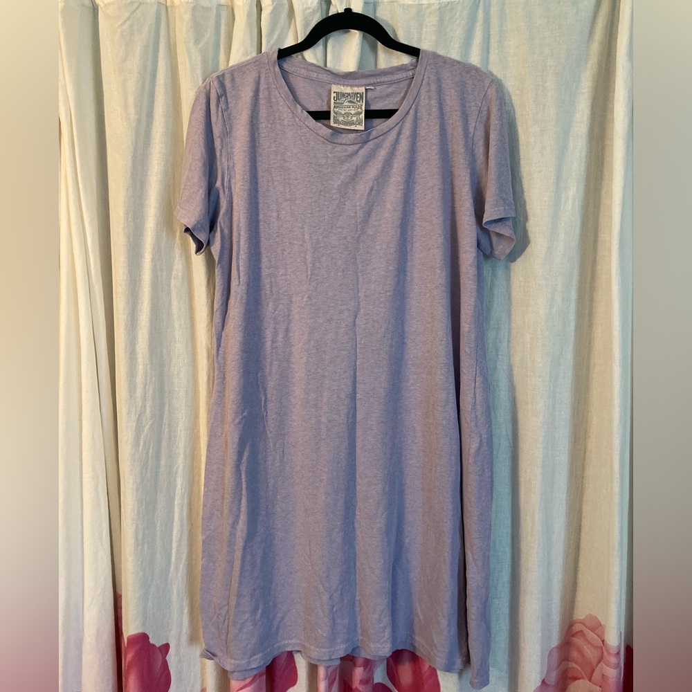 Jungmaven Rae T-Shirt Dress Lavender Hemp XL